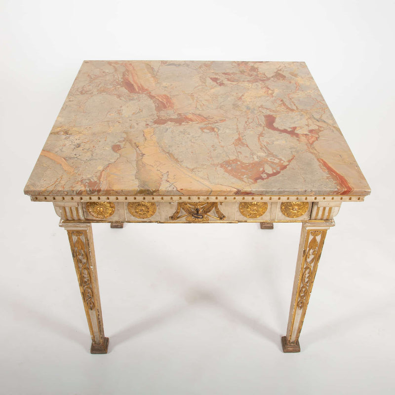 Neoclassicism in Balance: 18th Century Louis XVI Square Center Table