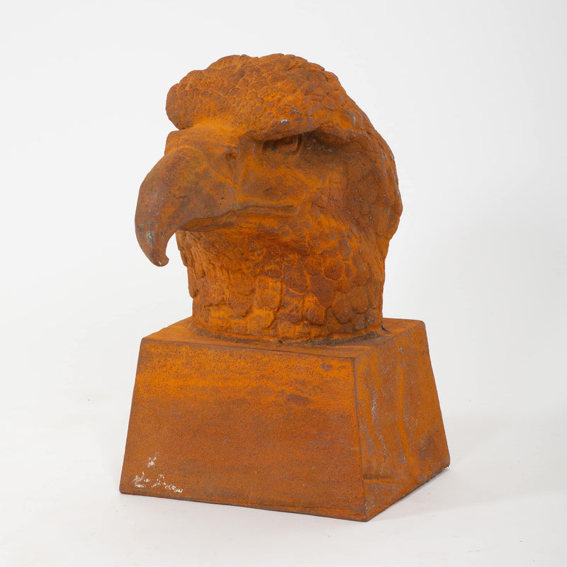 The Watchful Eagle: Iron Cast Eagle Head Sculpture