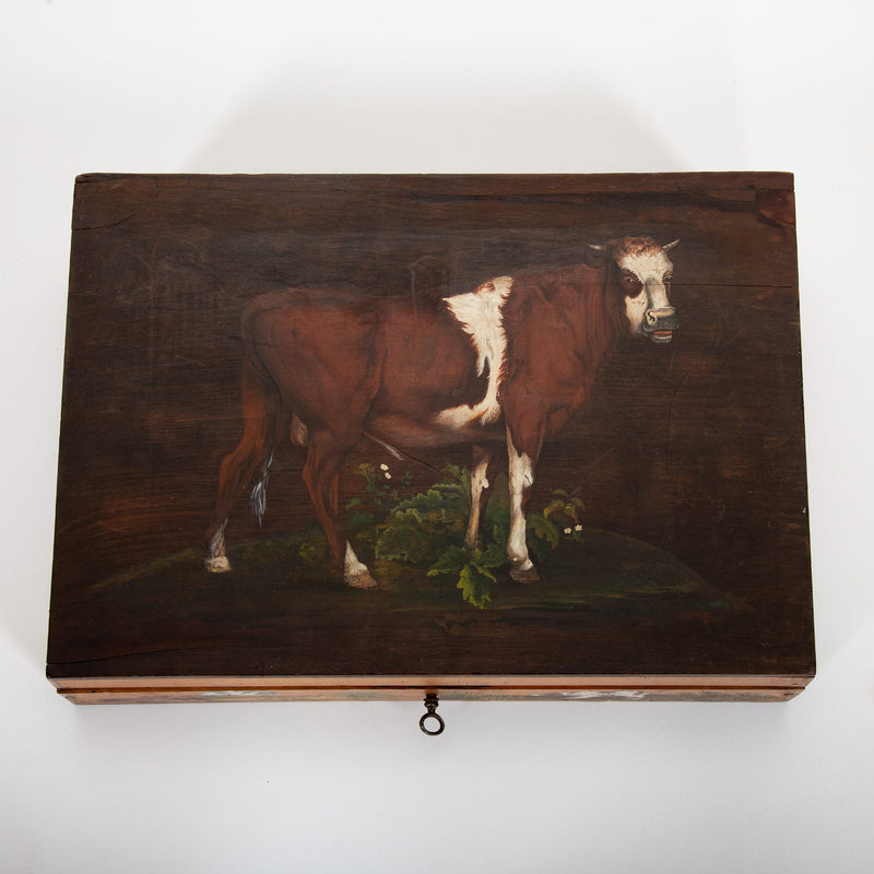 Pasture and Pen: A Charming 19th-Century Hand-Painted Lap Desk