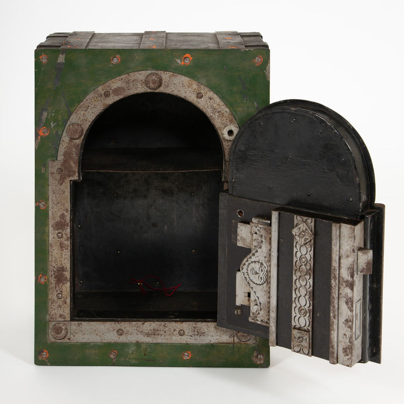 Antique Italian Iron Safe with Complicated Locking Mechanism