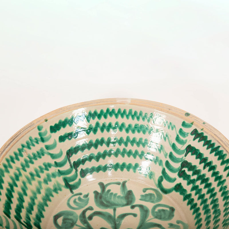 Large 19th-Century Spanish Fajalauza Lebrillo, Granada (28″ Diameter)