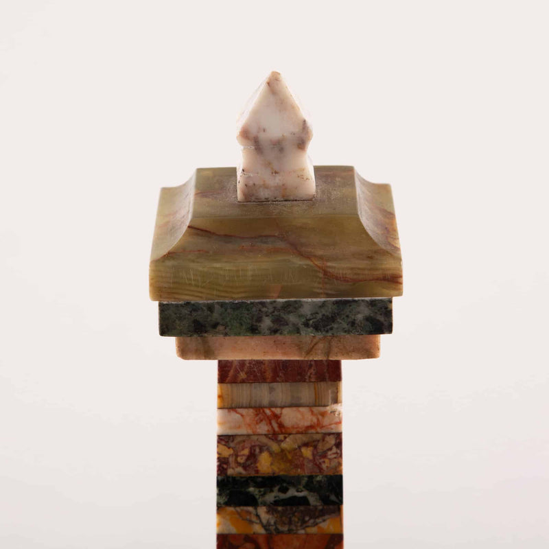 The Traveler’s Monument – Marble and Onyx Grand Tour Obelisk, 19th Century