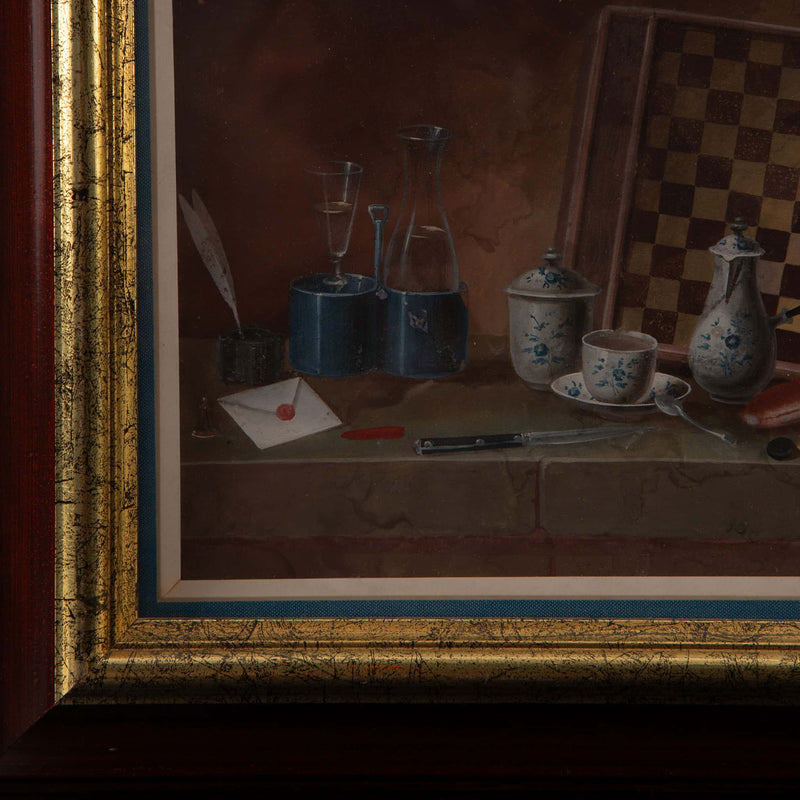 Johann Rudolf Feyerabend, Trompe-l’œil Still Life with Draughts Board, 18th C.