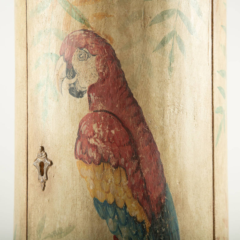 Pair of 18th-Century Venetian Painted Parrot Pedestal Cabinets