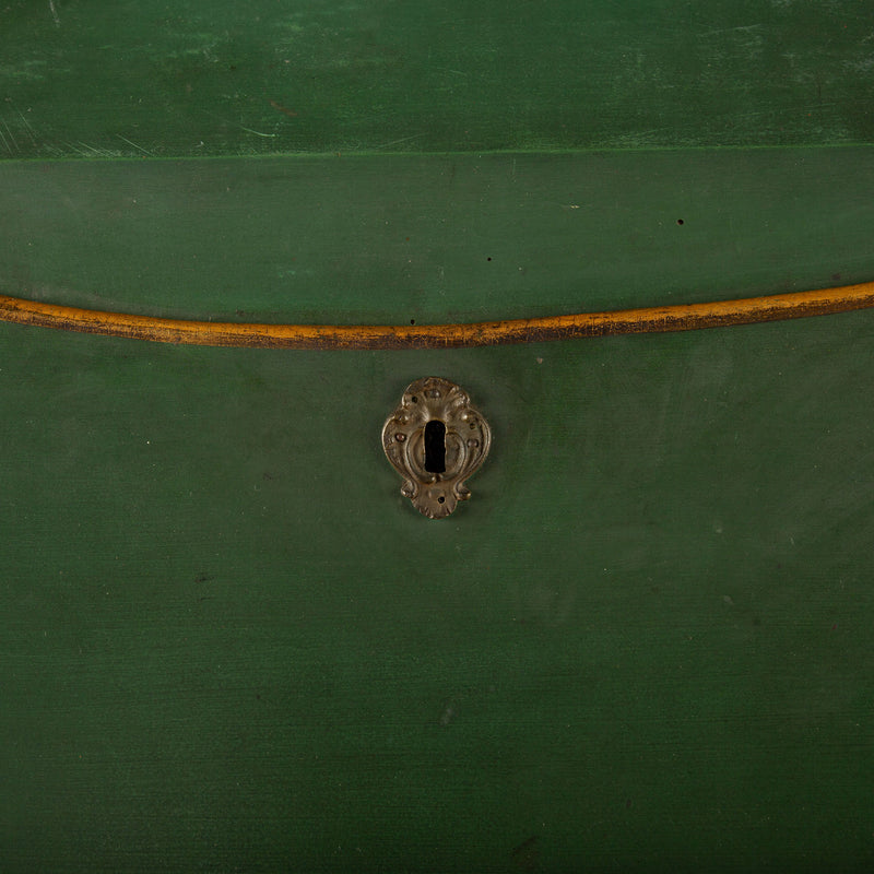 Provincial Green-Painted Slant-Front Desk with Secret Compartment