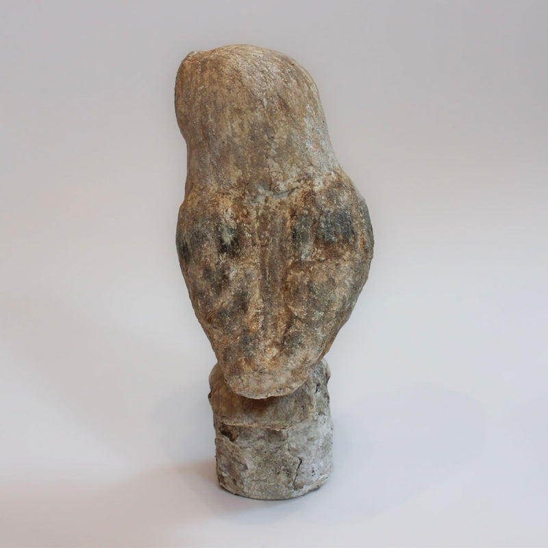 The Silent Watcher: Papier-Mâché Barn Owl, 14" H