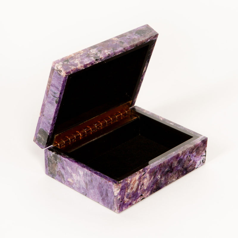 Mystic Elegance: Siberian Charoite Keepsake Box
