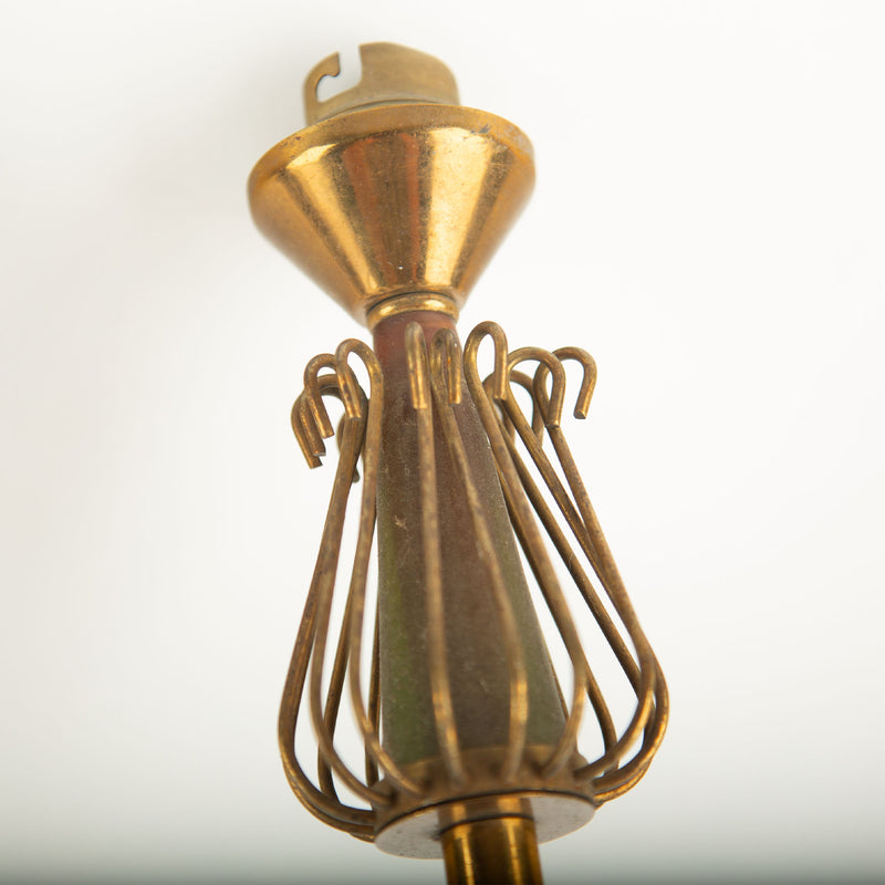 Pair of French Mid-Century Sculptural Brass and Ivory Wall Sconces, circa 1950