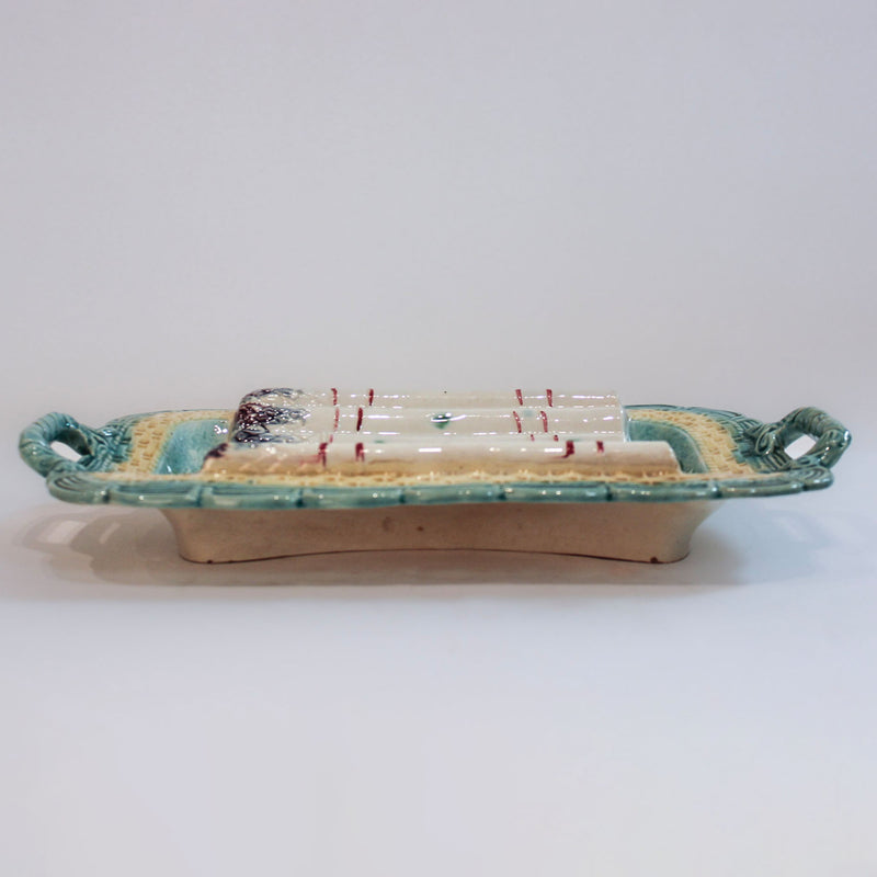 French Majolica Twenty-Four-Piece Asparagus Service, Mid-20th Century