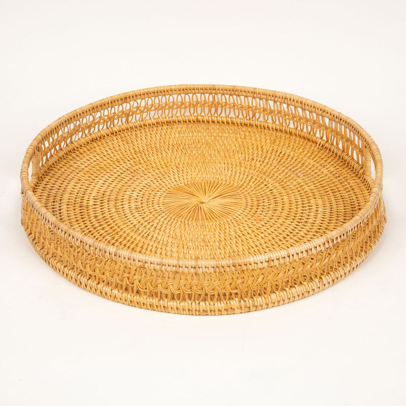 Rattan Knotted Round Tray