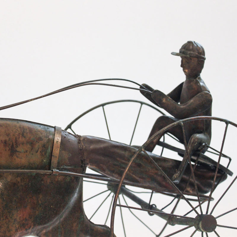Galloping Trotter: Vintage Copper Horse Weathervane