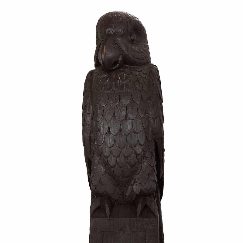 Carved Wooden Parrot Columns