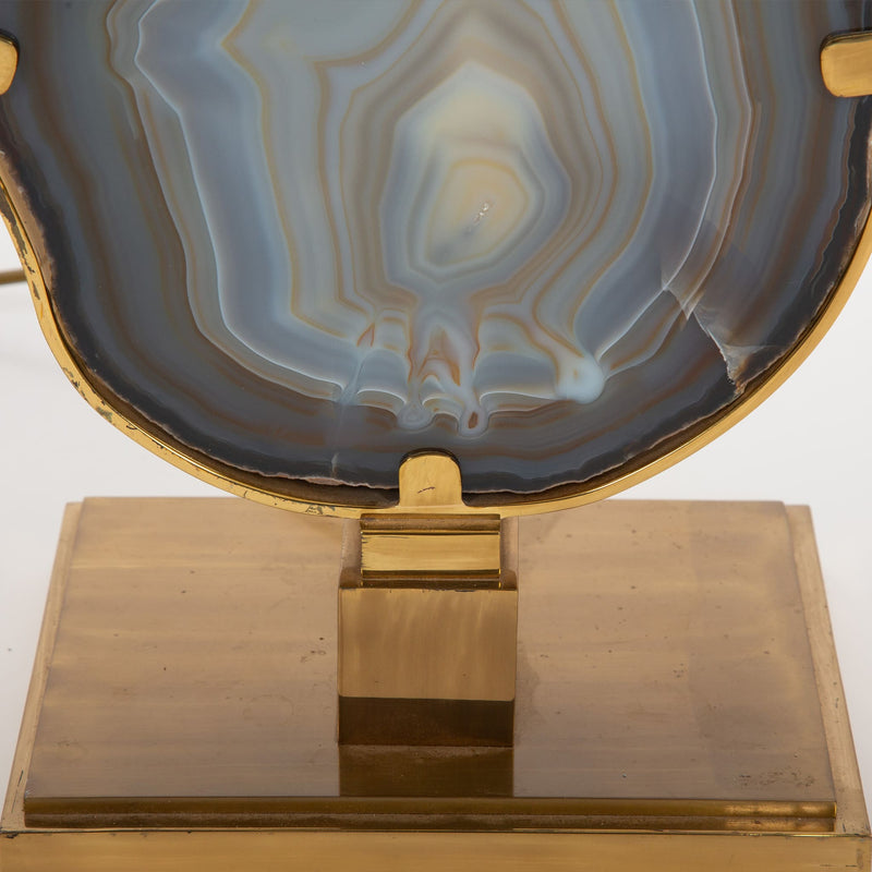 Formed by Nature, Finished in Brass: Mid Century Willy Daro Agate Lamp