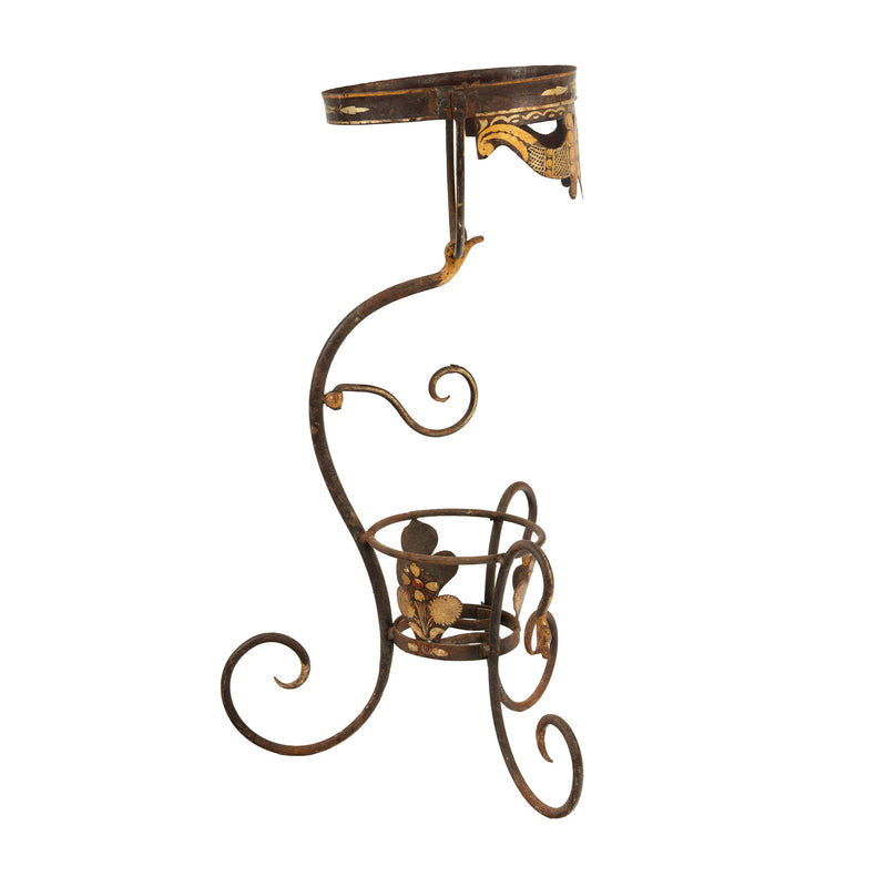 Double-Tier Tole-Painted Iron Jardinière Stand