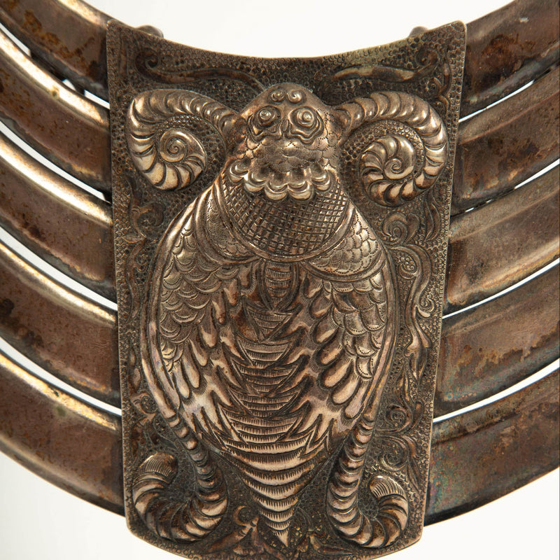 Symbols of Strength: Miao Minority Tribe Pectoral Necklace with Mythic Plaque