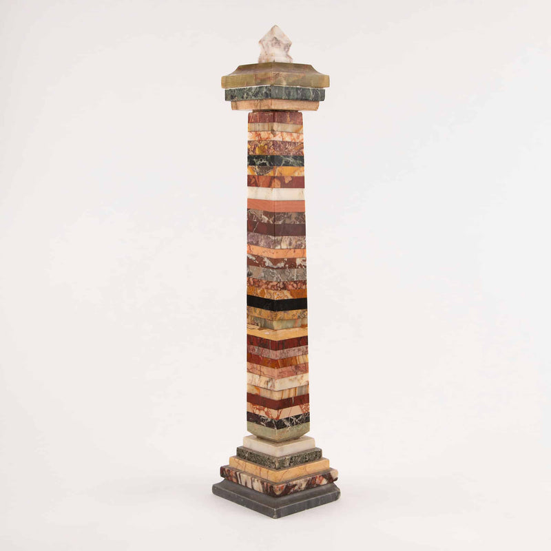The Traveler’s Monument – Marble and Onyx Grand Tour Obelisk, 19th Century
