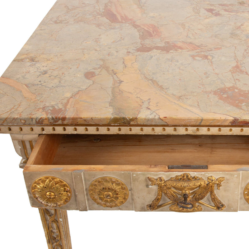 Neoclassicism in Balance: 18th Century Louis XVI Square Center Table