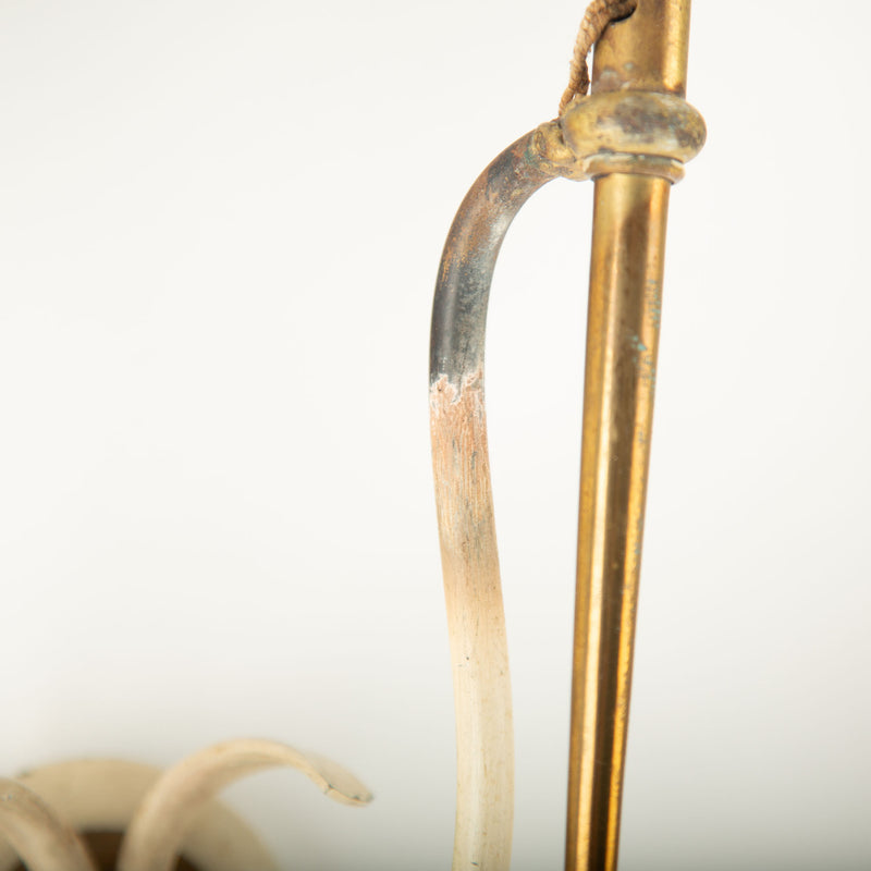 Pair of French Mid-Century Sculptural Brass and Ivory Wall Sconces, circa 1950