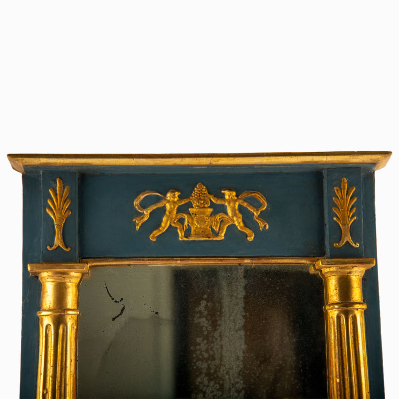French Louis XVI Parcel-Gilt Trumeau Mirror, Late 18th Century