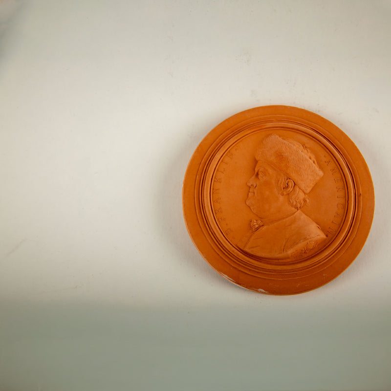 Benjamin Franklin Terracotta Medallion After Jean-Baptiste Nini