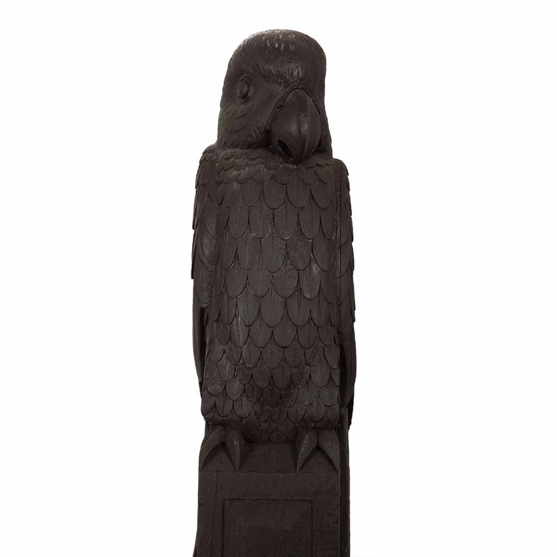 Carved Wooden Parrot Columns