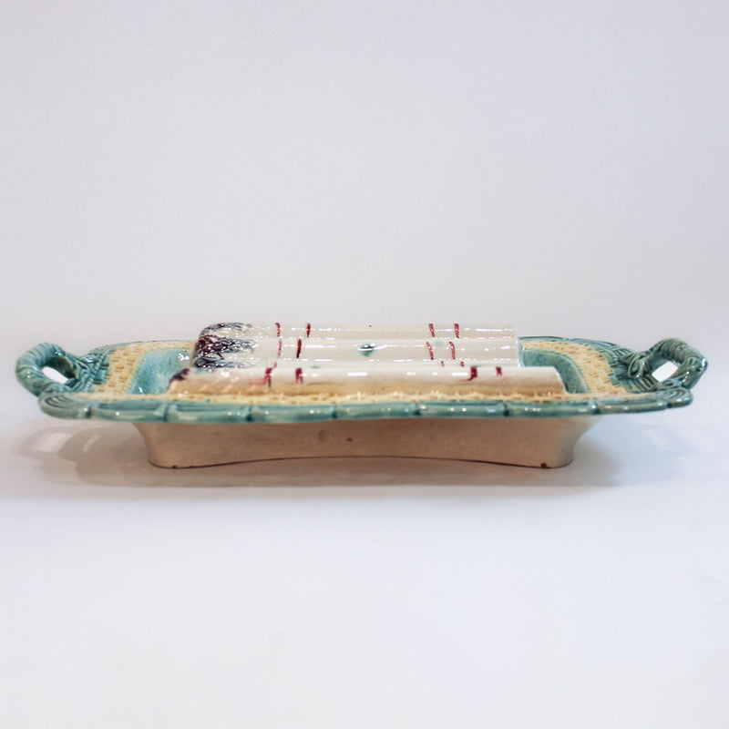 French Majolica Twenty-Four-Piece Asparagus Service, Mid-20th Century