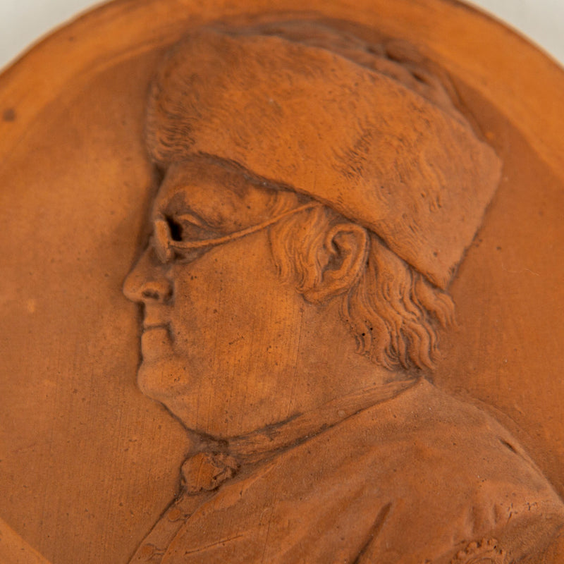 Benjamin Franklin Terracotta Portrait Medallion After Jean-Baptiste Nini