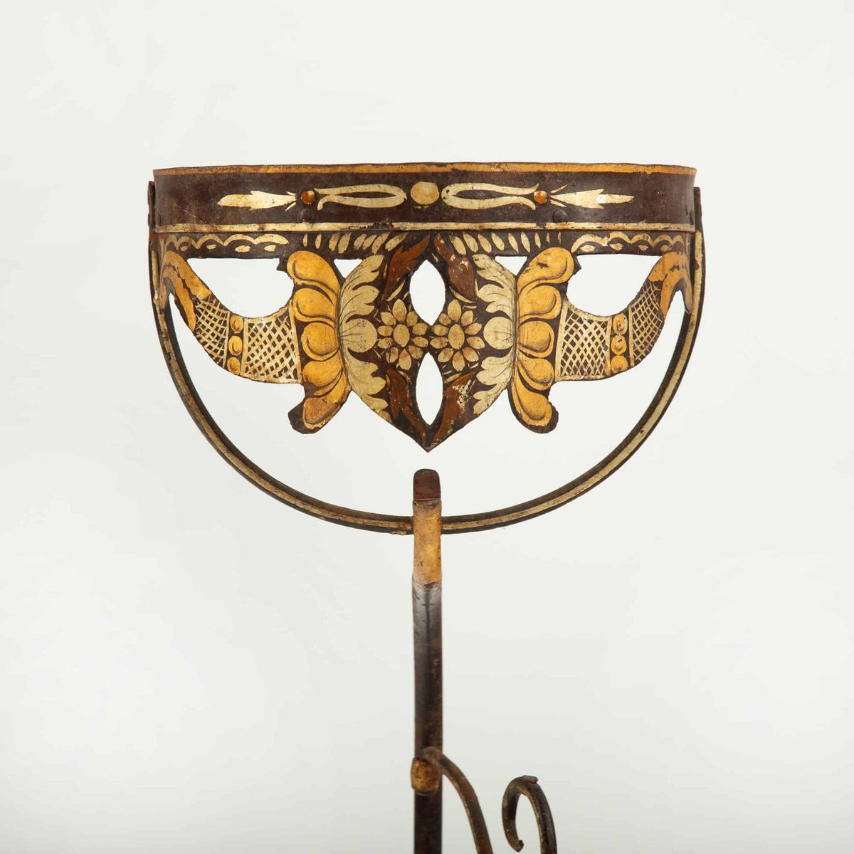 Double-Tier Tole-Painted Iron Jardinière Stand