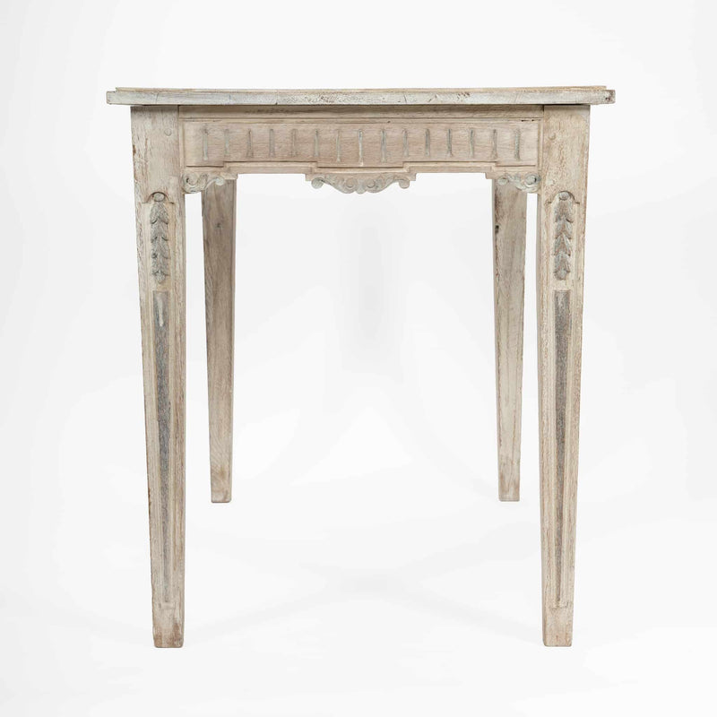 French Provincial Neoclassical White-Painted Table, 19th Century