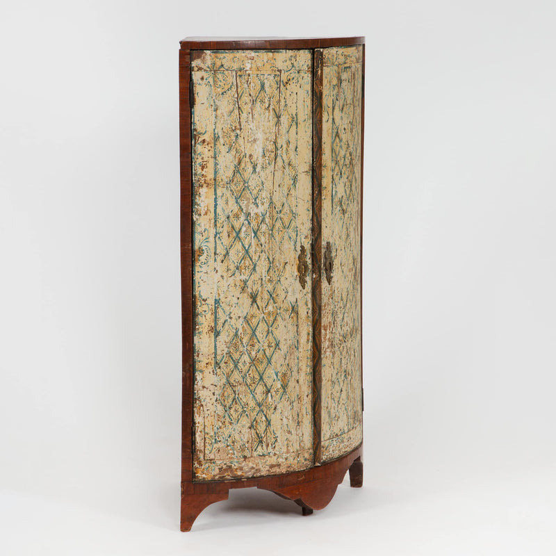 Where Walls Meet: 19th C Corner Cabinet w/ Painted Doors