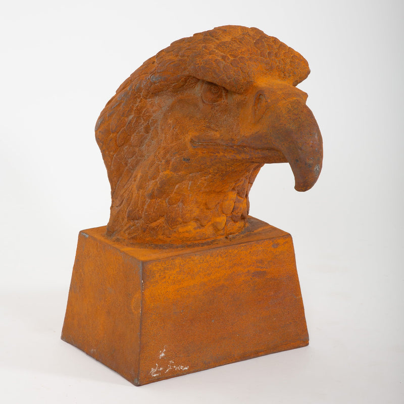 The Watchful Eagle: Iron Cast Eagle Head Sculpture