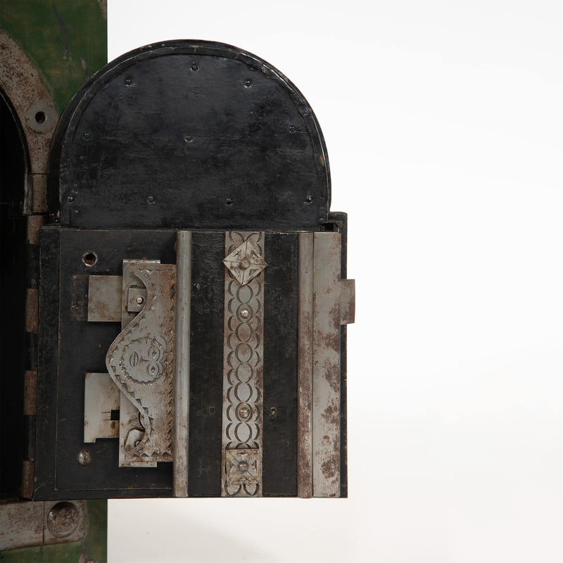 Antique Italian Iron Safe with Complicated Locking Mechanism