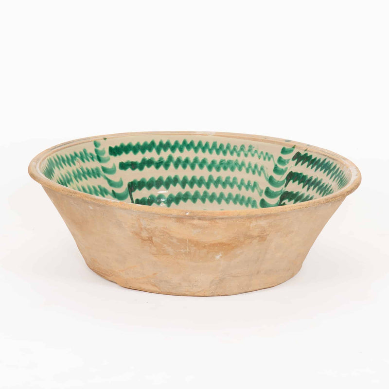 Large 19th-Century Spanish Fajalauza Lebrillo, Granada (28″ Diameter)