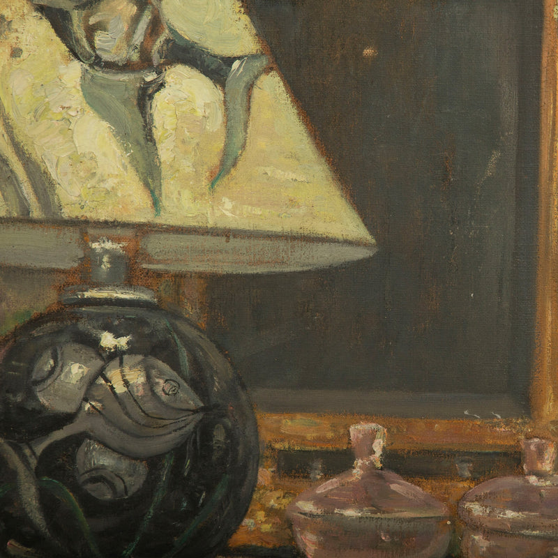 Mid-Century French Interior with Painted Fish Lamp — M. Peyzin