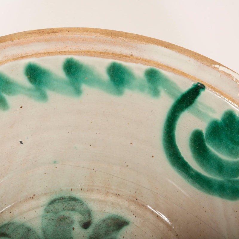 Medium 19th-Century Spanish Fajalauza Lebrillo, Granada (20.5″ Diameter)