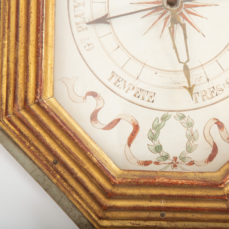 18th Century French Barometer w/ Gilt Octagonal Frame