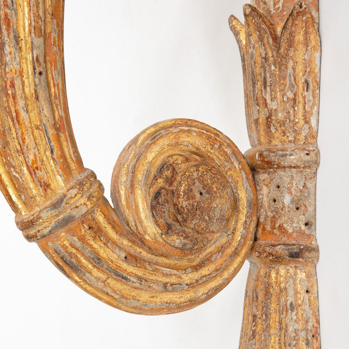 Pair of French 18th-Century Giltwood Torchères with Scrolling Arms