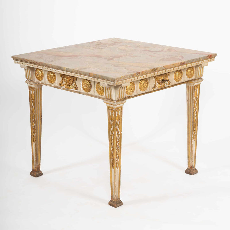 Neoclassicism in Balance: 18th Century Louis XVI Square Center Table