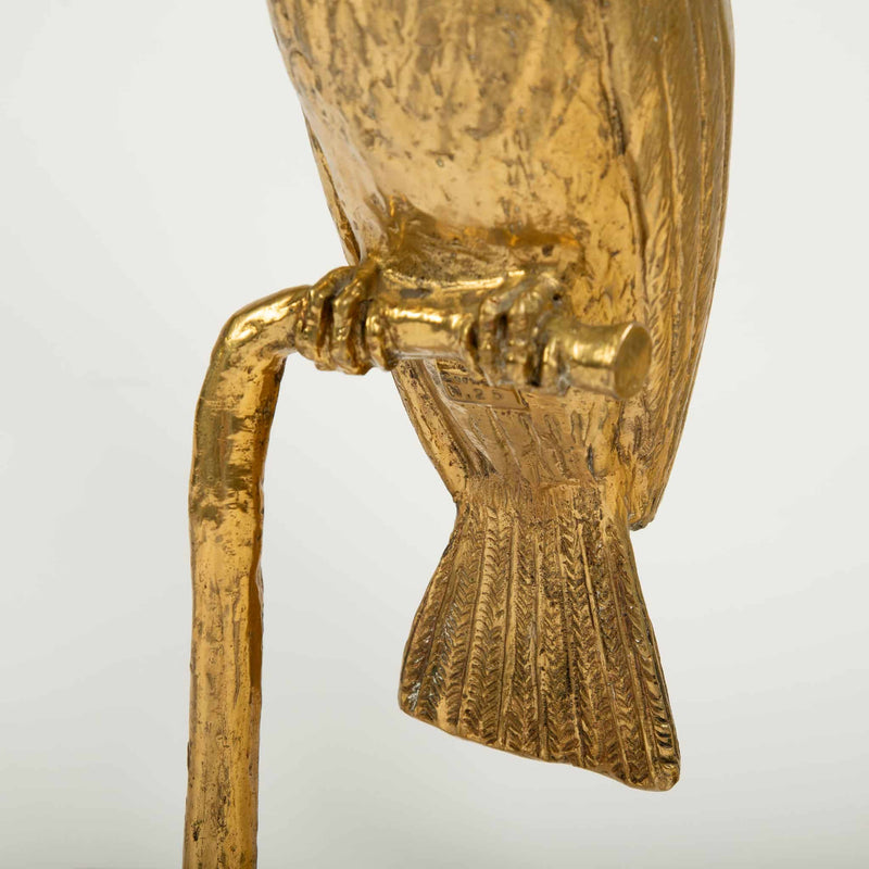 Mid-Century Exoticism: Brass Toucan on a Marble Base