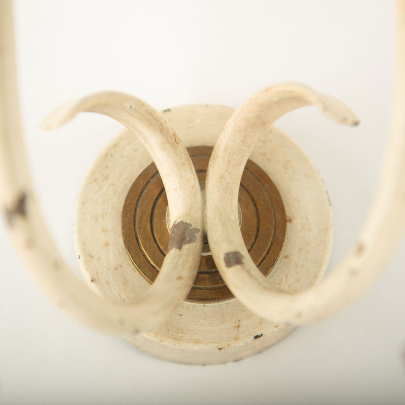 Pair of French Mid-Century Sculptural Brass and Ivory Wall Sconces, circa 1950