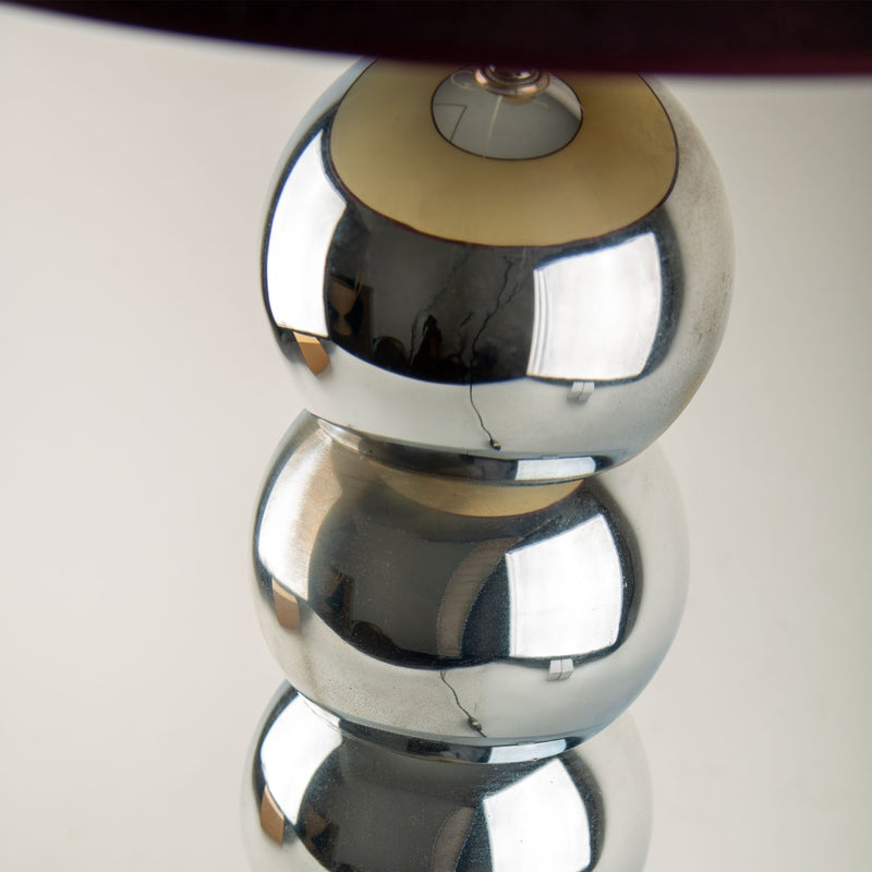 Mid-Century Modern Chrome Stacked Ball Table Lamp, Circa 1970s