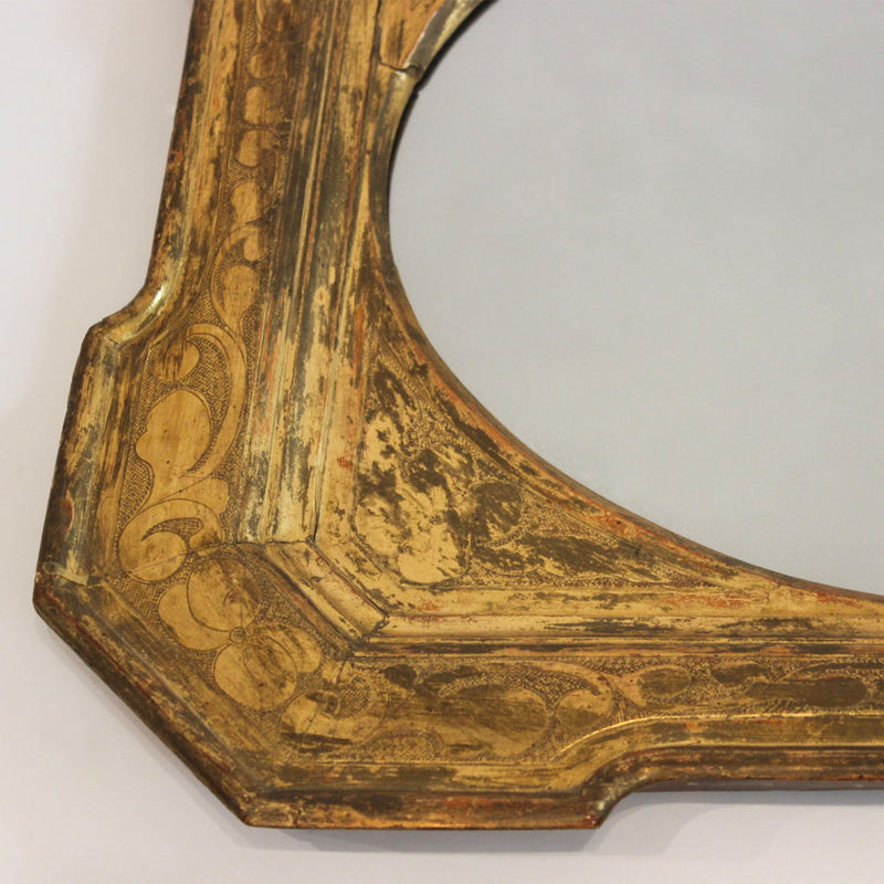 19th Century Italian Sgraffito Mirror Frame in Baroque Style
