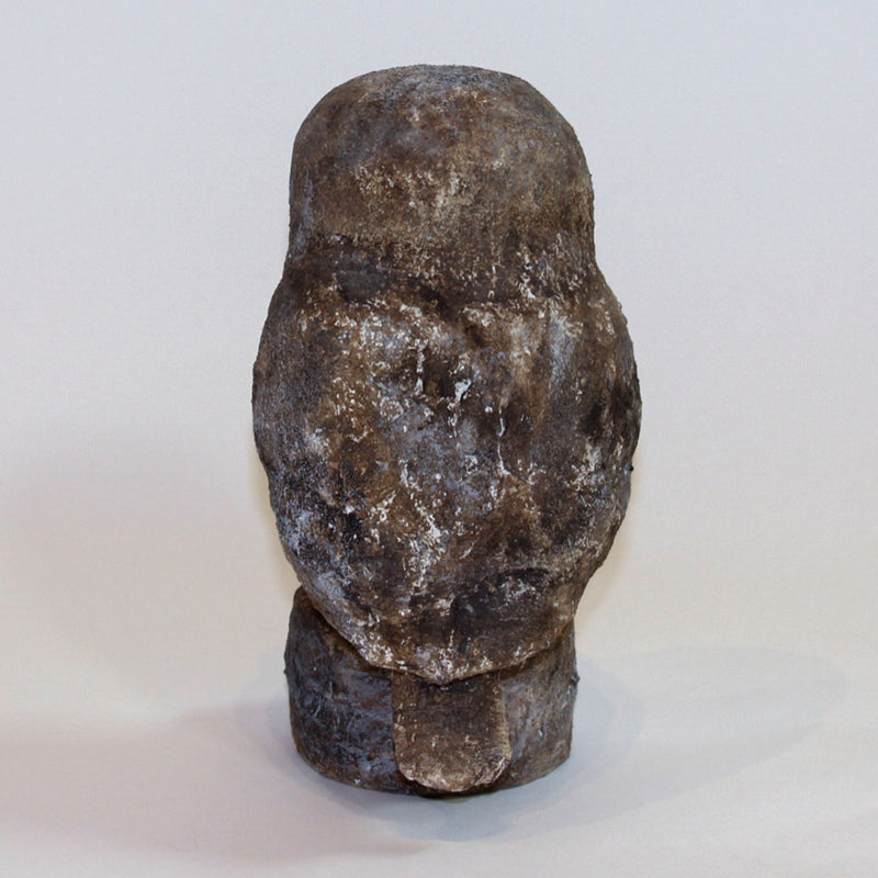 Contemporary French Folk Art Papier-Mâché Owl Sculpture, 8.25" H