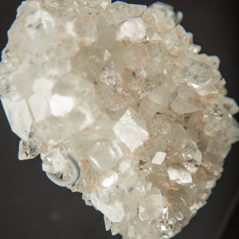 Natural Rock Crystal Quartz Cluster on Custom Metal Stand