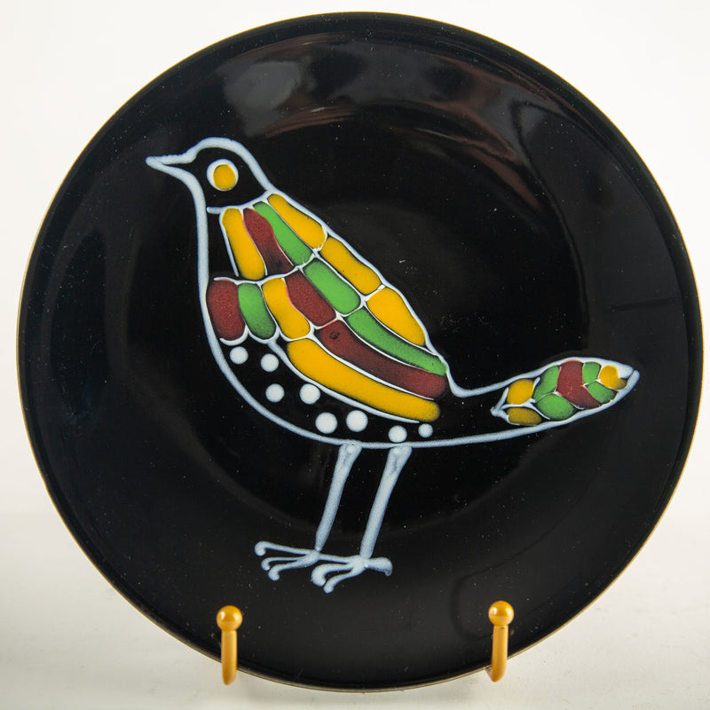 Rare Set of Twelve Robert Picault Vallauris Bird & Fish Faience Plates, 1960's