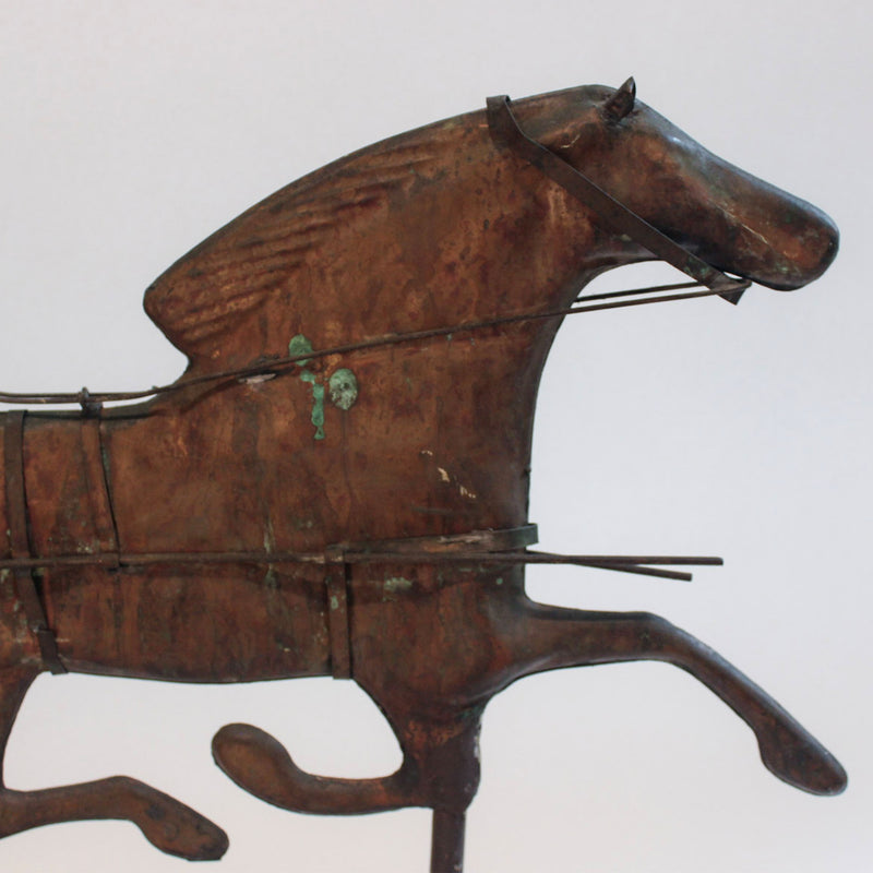 Galloping Trotter: Vintage Copper Horse Weathervane