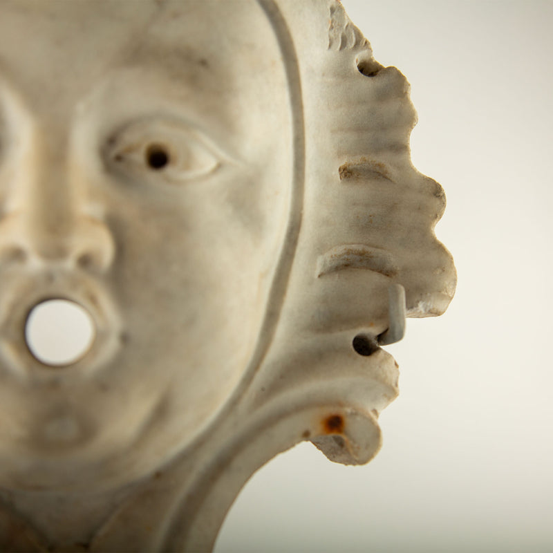 Early 19th Century French Carved Marble Grotto Fountain Mask