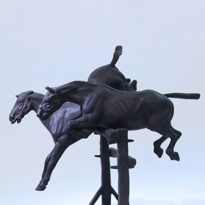 French Bronze Equestrian Group "A Question of Pride" After Constantin Cristesco