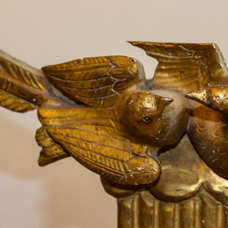 Birds of Love: Louis XVI Giltwood Mirror with Arrow Crest