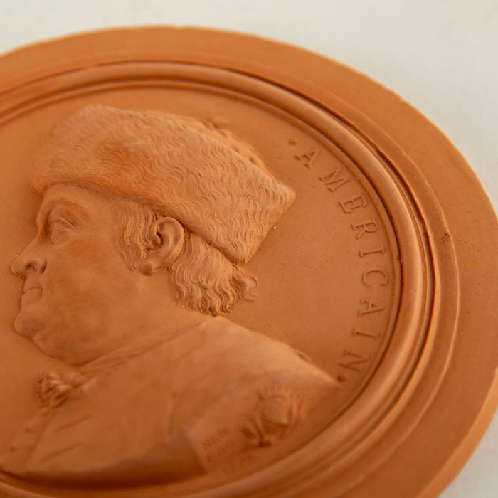 Benjamin Franklin Terracotta Medallion After Jean-Baptiste Nini